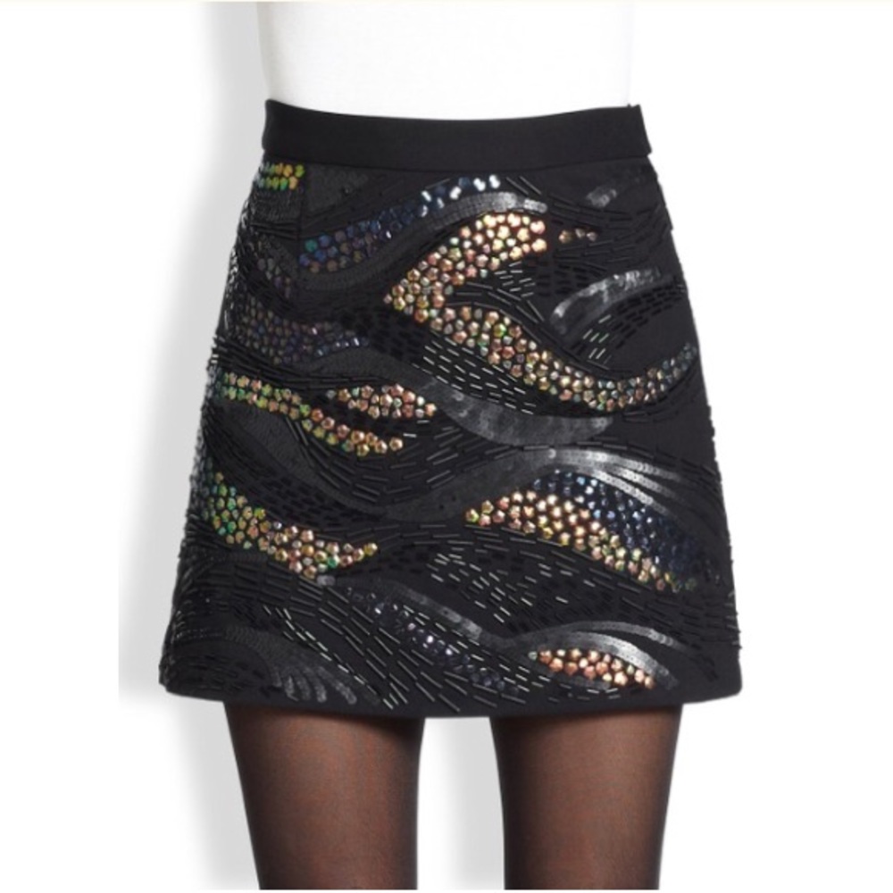 Nanette Leppore black Metallic Beaded skirt - Picture 5 of 7